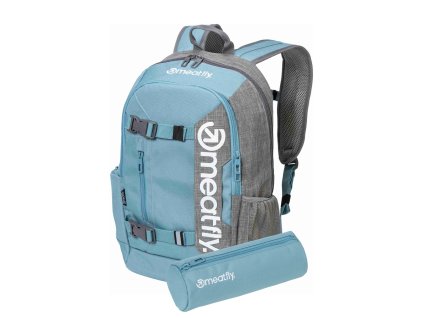 Meatfly batoh Basejumper Grey Heather / Aqua 22 L + PENÁL ZDARMA