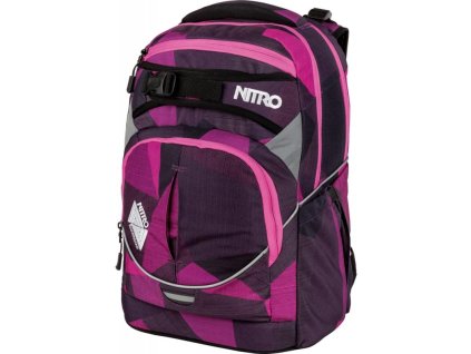 NITRO školní batoh SUPERHERO fragments purple + Sluchátka, myš nebo pouzdro