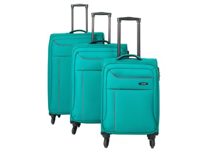 Travelite Solaris 4w S,M,L Aqua/orange – sada 3 kufrů + BB + Sluchátka, myš nebo pouzdro