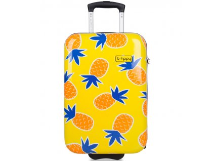 Kabinové zavazadlo B.HPPY BH-1607/3-S - Home Sweet Pineapple + LED svítilna