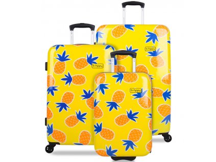 Sada cestovních kufrů B.HPPY BH-1607/3 - Home Sweet Pineapple + Sluchátka, myš nebo pouzdro