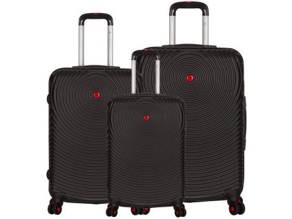 Sada cestovních kufrů SIROCCO T-1157/3 ABS - černá + LED svítilna