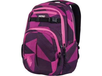 NITRO batoh CHASE fragments purple + LED svítilna