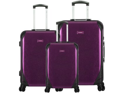 Sada cestovních kufrů SIROCCO T-1159/3 PC - fialová + Sluchátka, myš nebo pouzdro