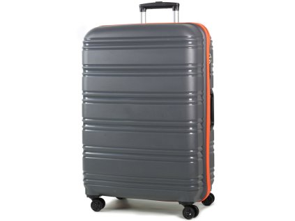 Cestovní kufr ROCK TR-0164/3-L PP - šedá/oranžová + LED svítilna