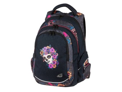 Studentský batoh FAME Dia de Muertos + Sluchátka, myš nebo pouzdro