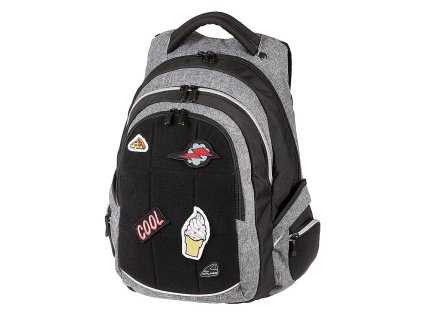 Studentský batoh FAME Shift Grey + Sluchátka, myš nebo pouzdro