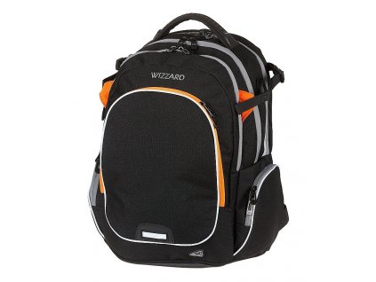 Studentský batoh WIZZARD Black + Sluchátka, myš nebo pouzdro