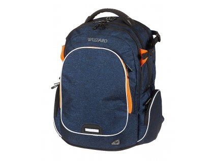 Studentský batoh WIZZARD Blue + Sluchátka, myš nebo pouzdro