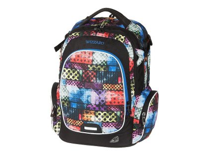 Studentský batoh WIZZARD Bricks + Sluchátka, myš nebo pouzdro