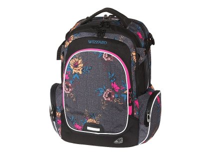 Studentský batoh WIZZARD Flower + Sluchátka, myš nebo pouzdro