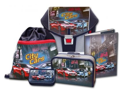 Školní aktovkový set ERGO ONE City Cars 5-dílný