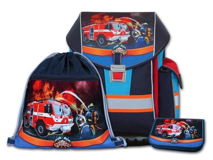 Školní aktovkový set ERGO ONE Rescuer 3-dílný + LED svítilna
