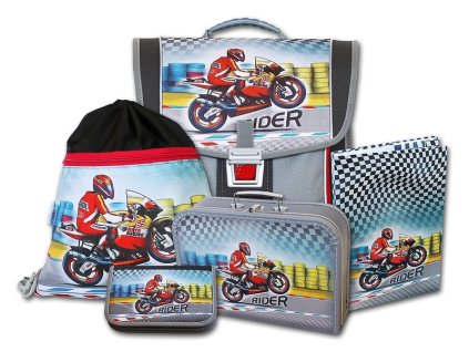 Školní aktovkový set Rider 5-dílný + LED svítilna