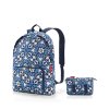Dámský batoh Reisenthel Mini Maxi Rucksack Floral 1, barva Modrá ,Objem 11 - 20 litrů