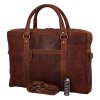 Green Wood Luxusní pracovní kožená taška hnědá
