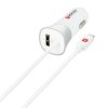 SKROSS USB Car Charger and Micro USB nabíjecí autoadaptér , integrovaný kabel + 1x USB výstup navíc, 3000mA max.
