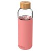 Quokka Skleněná lahev na vodu Flow 660 ml - pink botanical