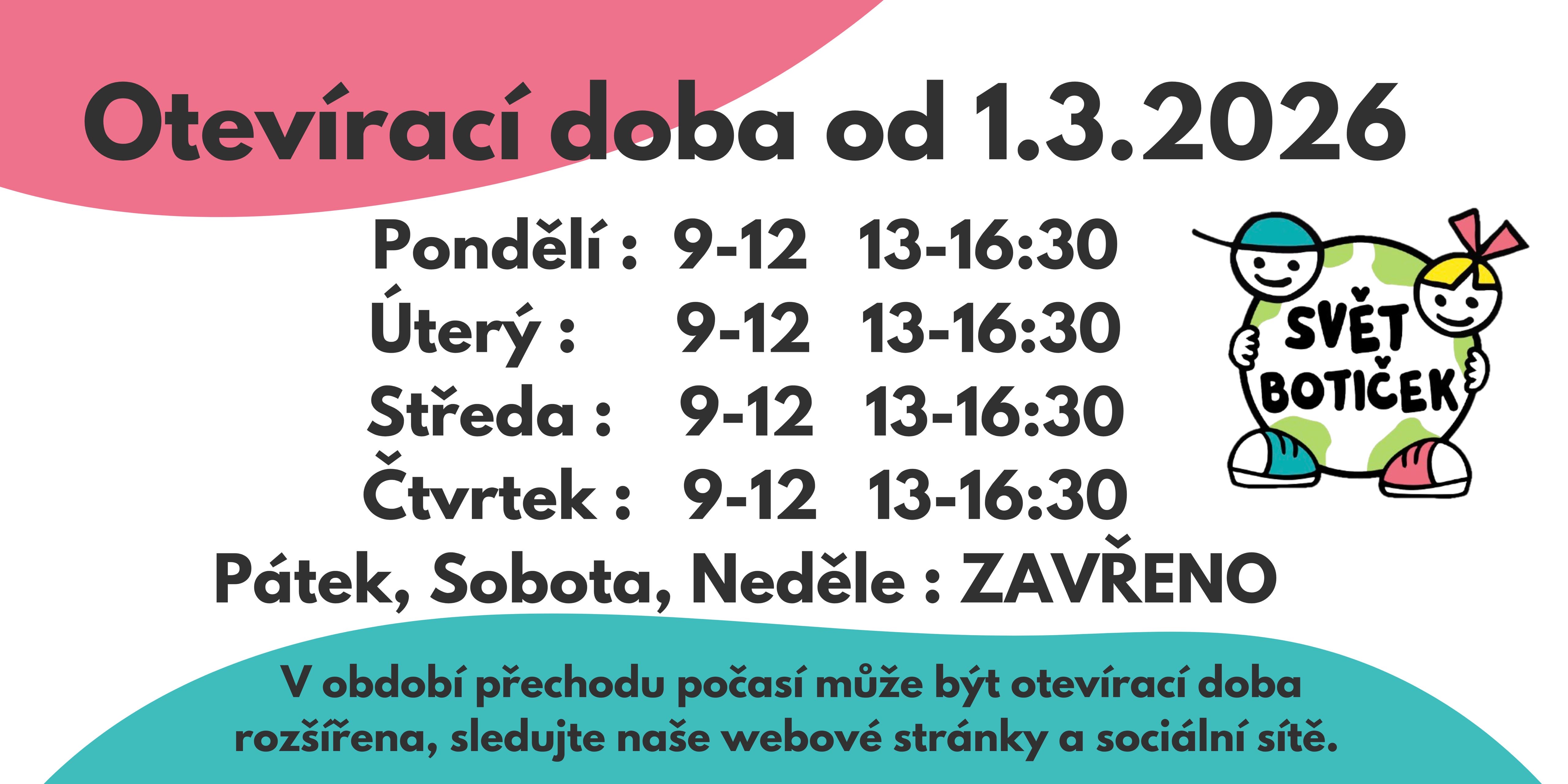 Nová otevírací doba