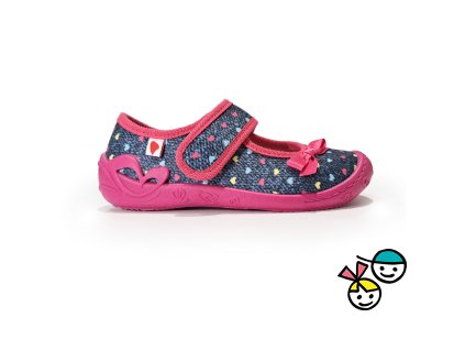 Dívčí bačkory Anatomic FLEXIBLE HEARTS PINK F018 tmavě modrá 1