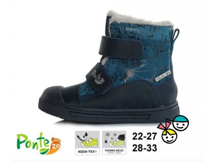 Zimní obuv Ponte DA07-3-467A , Royal Blue - modré,lesk