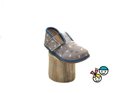 Barefoot bačkory Pegres BF01 modrá puntík