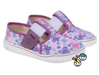 Bačkory Fare WIDE 7001453, motýlci, růžové na suchý zip