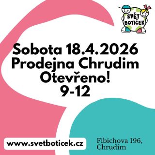 Sobota 18.4.2026 opět otevřeno 9-12. Pro ty z vás, kteří v týdnu nestíháte! 😉 Váš Svět botiček #svetboticek...