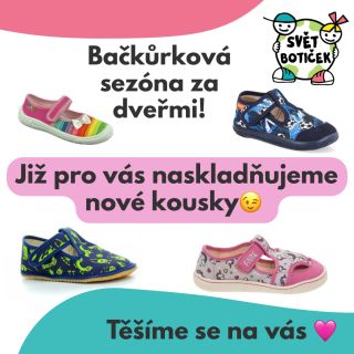 Některé značky bačkůrek jsou pro vás již naskladněny, jiné jsou ještě na cestě. Ale už pro vás chystáme vše na konec...