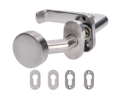 set kľučka [pravá] - guľa [pevná] s rozetami, nerezová