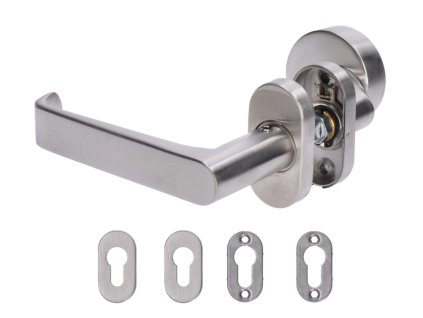 set kľučka [ľavá] - guľa [pevná] s rozetami, nerezová