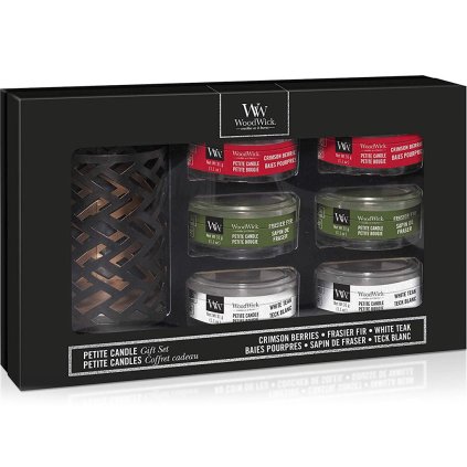 woodwick darkova sada svicky petite candle svicen geometric