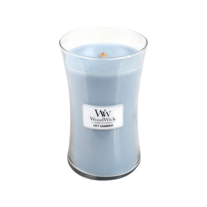 woodwick soft chambray velka