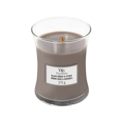 woodwick black amber citrus stredni