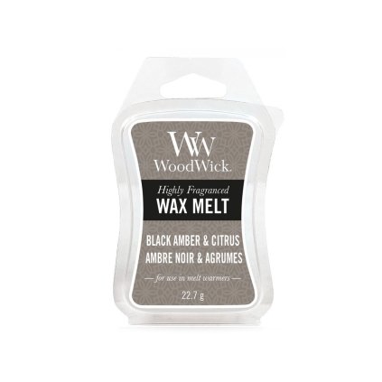 woodwick black amber citrus vosk