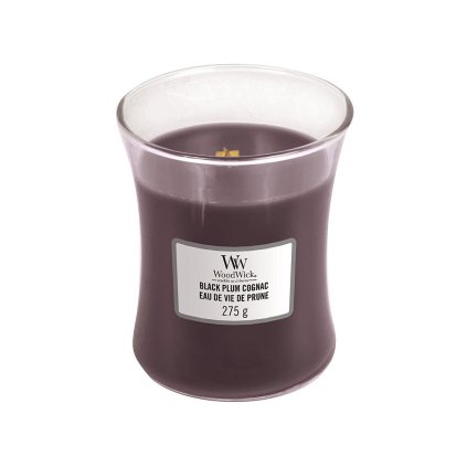 woodwick black plum cognac stredni