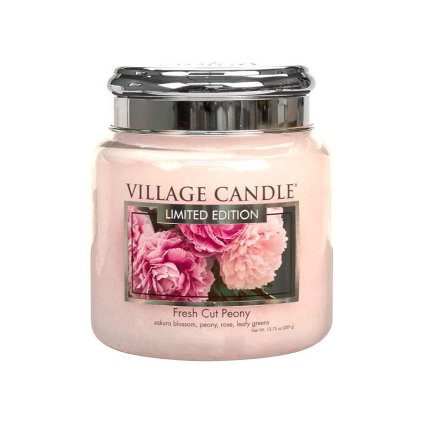 village candle svicka fresh cut peony stredni