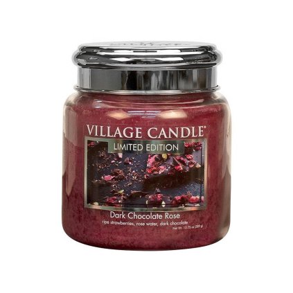 village candle svicka dark chocolate rose stredni