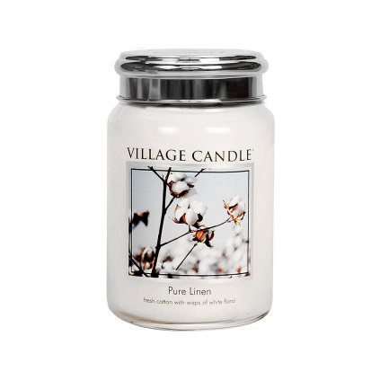 village candle pure linen svicka