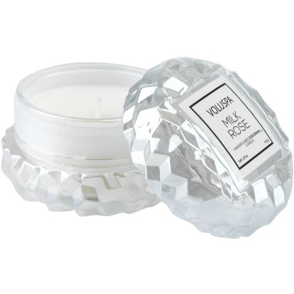 voluspa macaron svicka milk rose detail