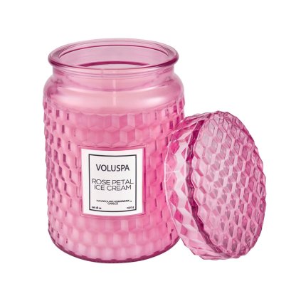 voluspa svicka rose petal ice cream velka