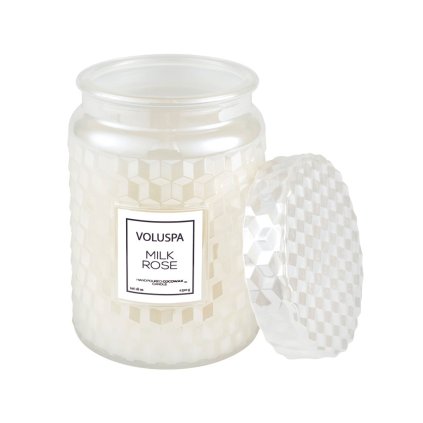 voluspa svicka milk rose velka detail