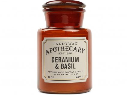 paddywax apothecary svicka geranium basil