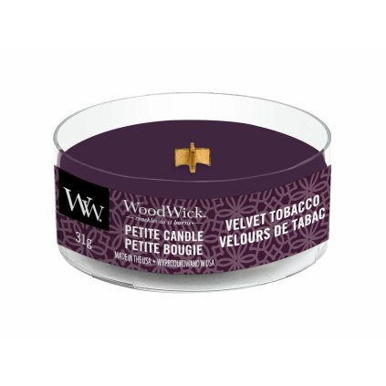 woodwick velvet tobacco petite candle