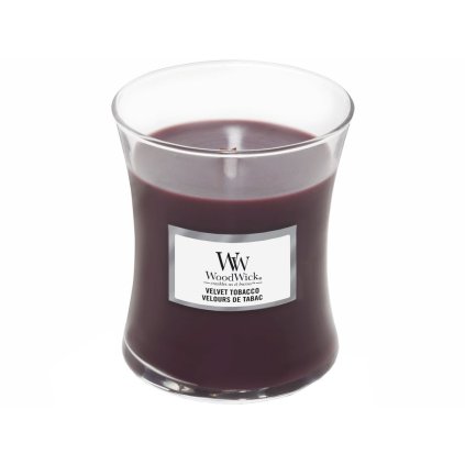 woodwick velvet tobacco stredni svicka 1
