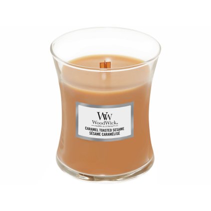 woodwick caramel tasted sesame stredni svicka