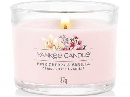 yankee candle svicka pink cherry vanilla votivni sklo 1
