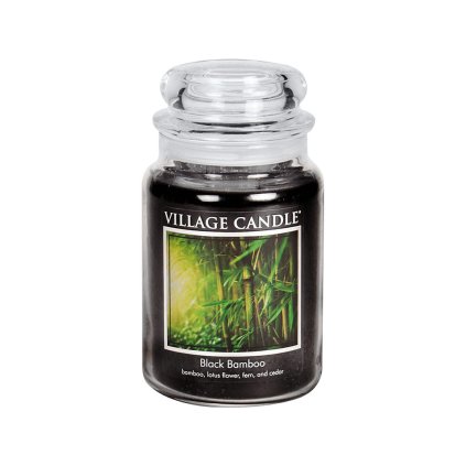 village candle black bamboo svicka 1