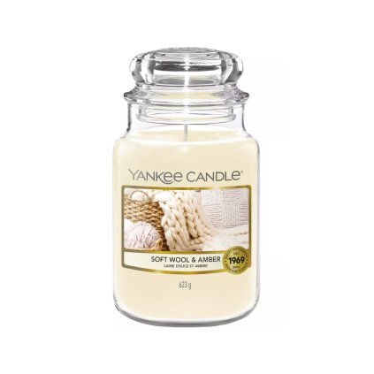 yankee candle soft wool amber svicka velka