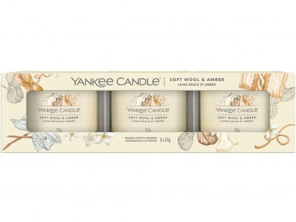 yankee candle soft wool amber votivni sada